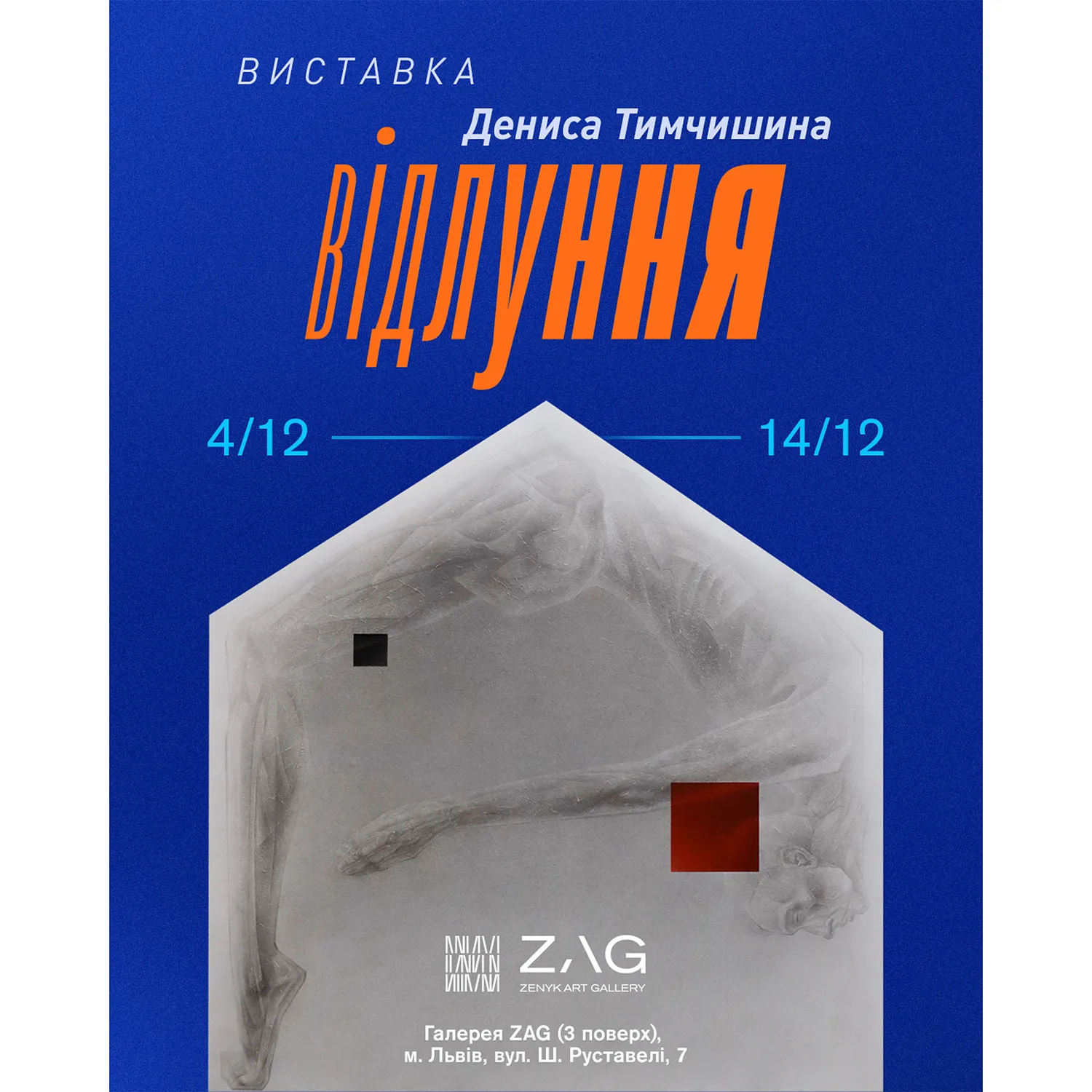 Обкладинка проєкту "ZAG ВІДЛУННЯ" від ДЕНИС ТИМЧИШИН, проєкт типу Виставки, базується у Львів, створено у 05.02.2026