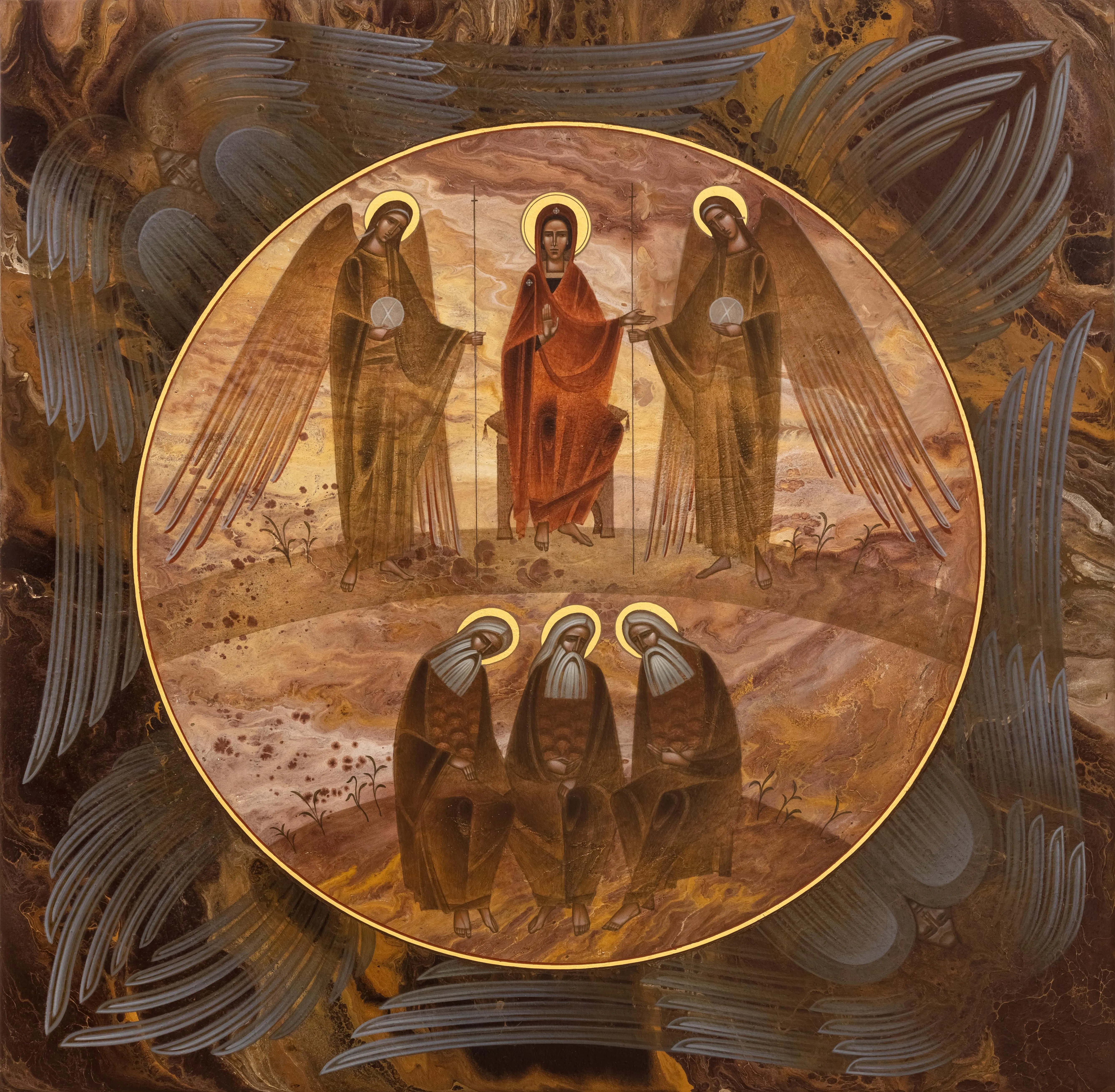 Зображення "Рай " від ДЕНИС ТИМЧИШИН, розмір: 72х72 см, матеріали: липова дошка, левкас, акрил, золото, медіум: ІКОНОПИС, місто: Львів, ціна: $4200