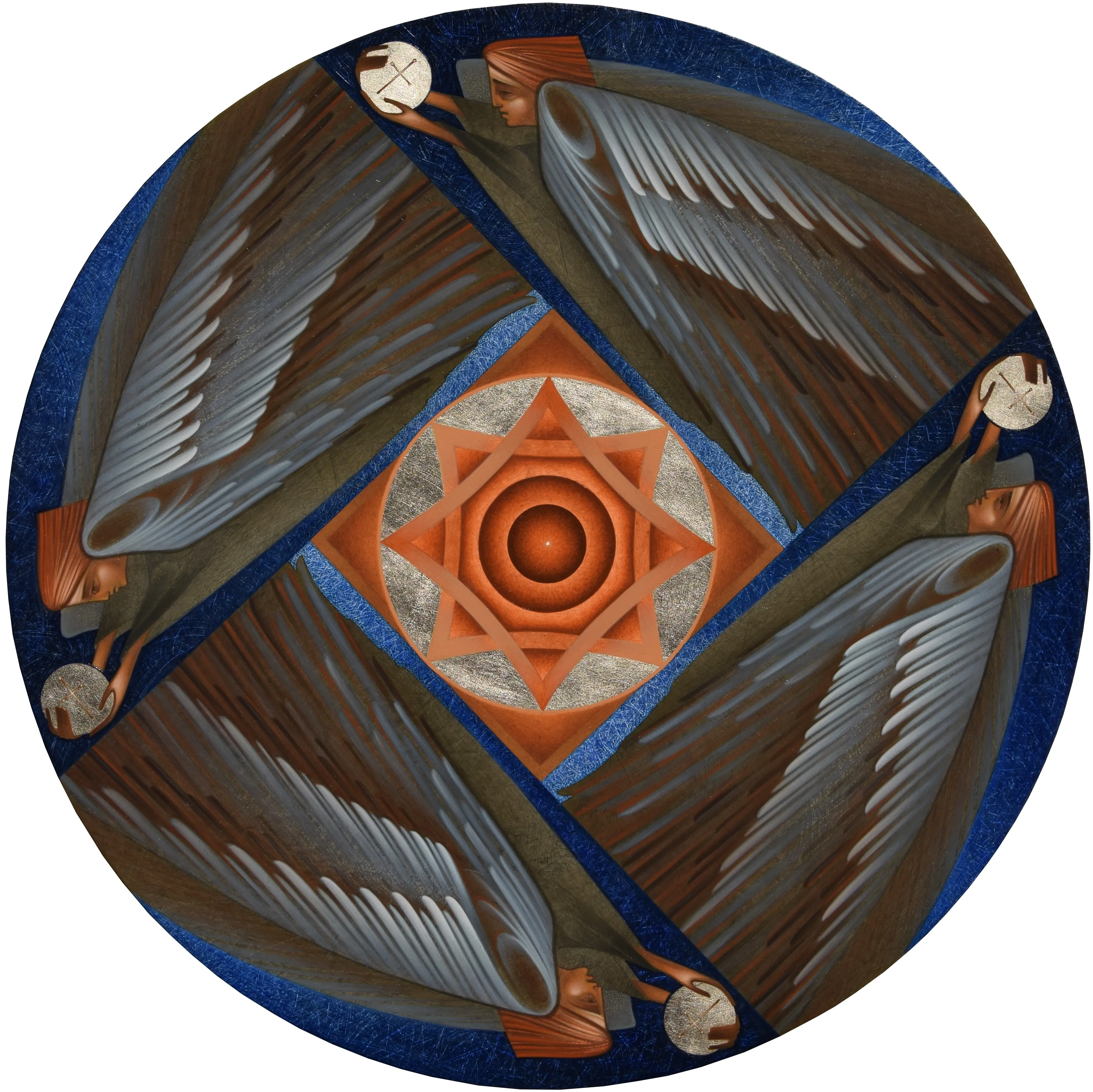 Зображення "Символ Бога" від ДЕНИС ТИМЧИШИН, розмір: ⌀ 30 см, матеріали: липова дошка, левкас, акрил, золото, медіум: ІКОНОПИС, місто: Львів, ціна: $2000