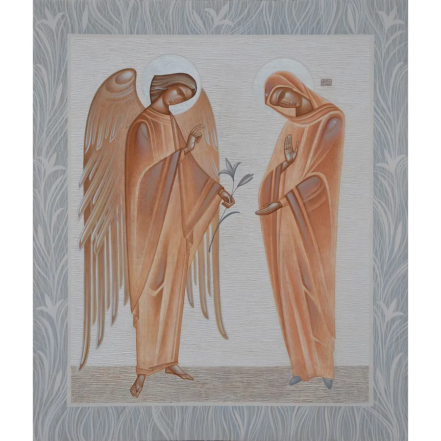 Зображення "Благовіщення" від ДЕНИС ТИМЧИШИН, розмір: 65х55, матеріали: липова дошка, левкас, акрил, медіум: ІКОНОПИС, місто: Львів, ціна: $2500