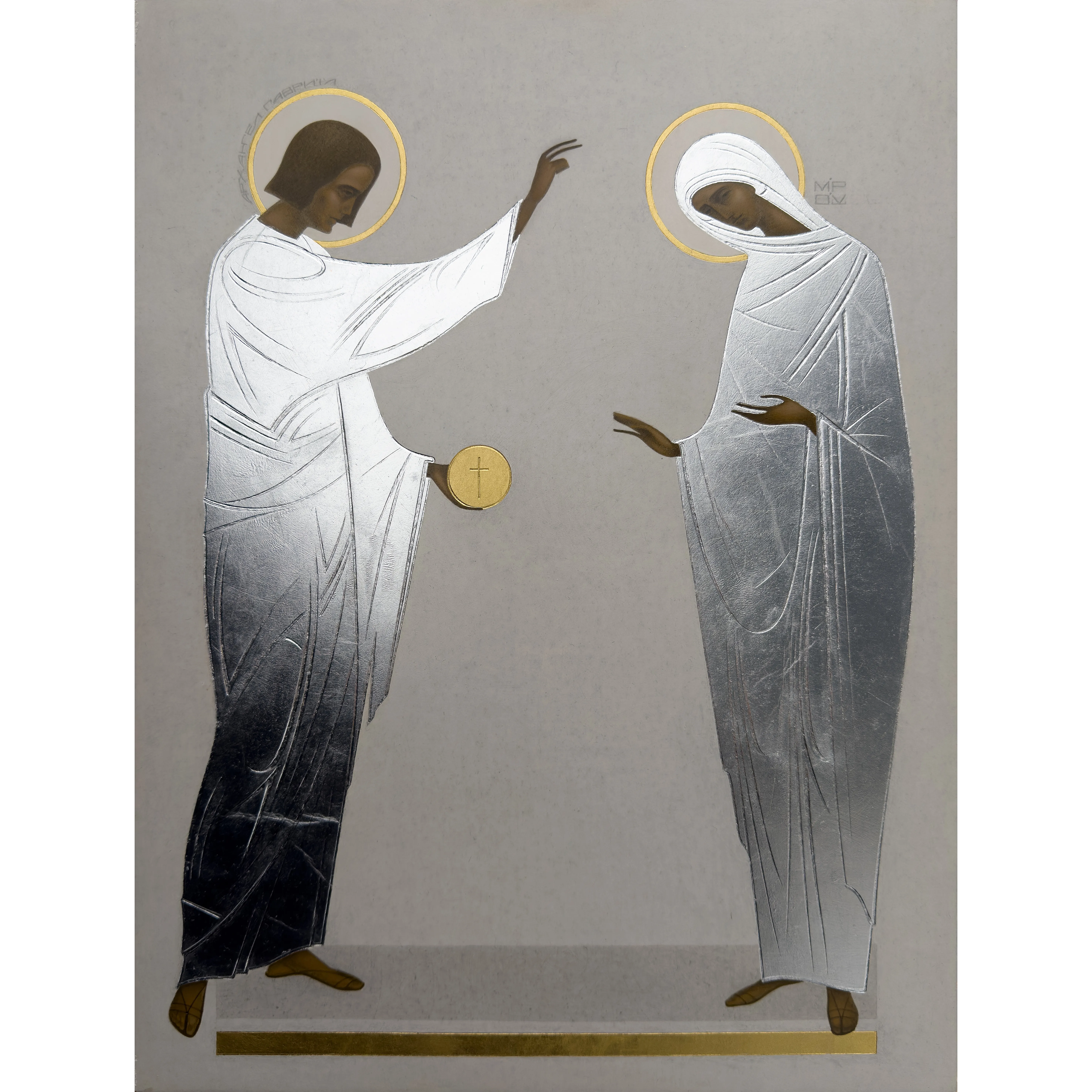 Зображення "Благовіщення" від ДЕНИС ТИМЧИШИН, розмір: 40х30 см, матеріали: липова дошка, левкас, акрил, золото, медіум: ІКОНОПИС, місто: Львів, ціна: $1500