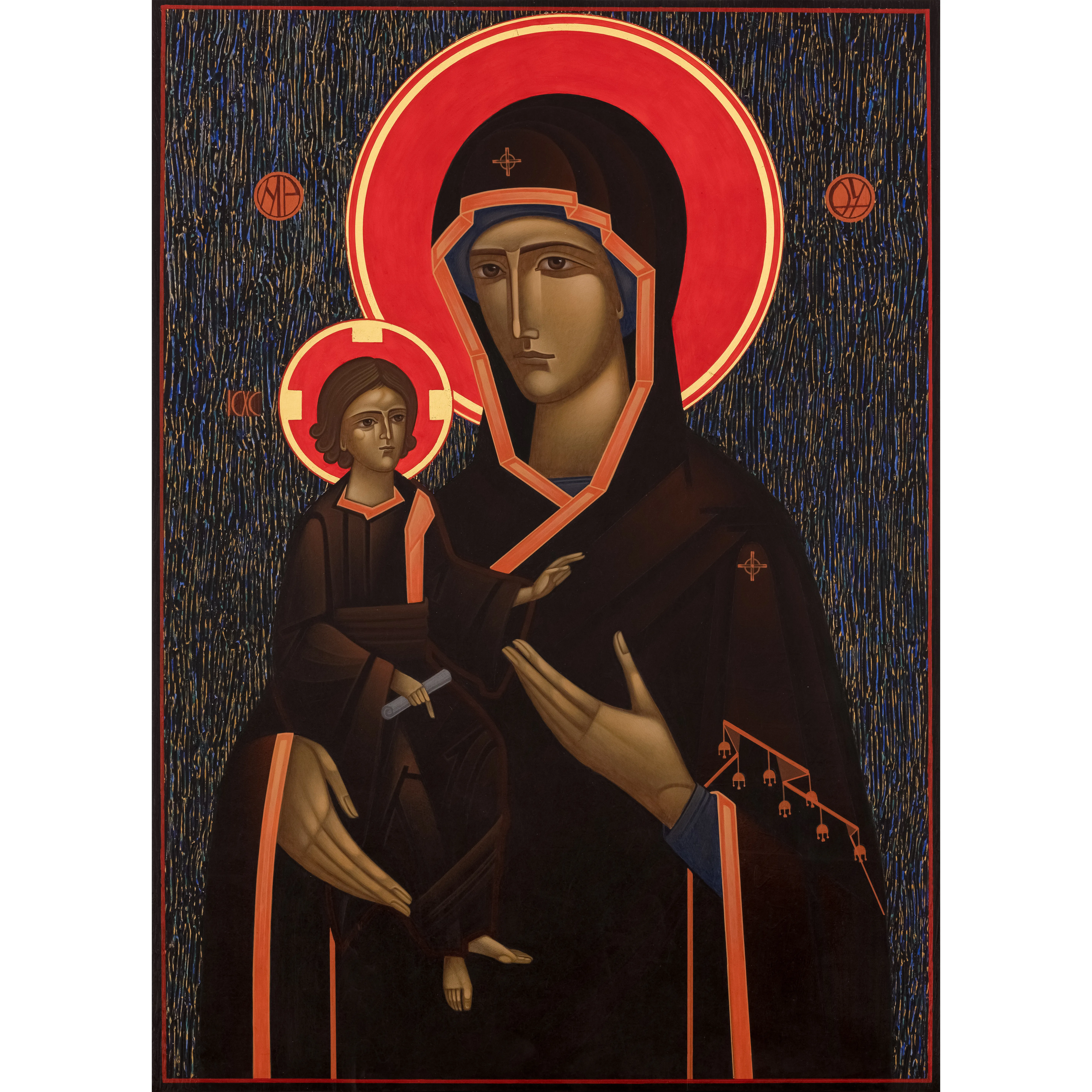 Зображення "Одигітрія" від ДЕНИС ТИМЧИШИН, розмір: 50х70 см, матеріали: липова дошка, левкас, акрил, золото, медіум: ІКОНОПИС, місто: Львів, ціна: $1800