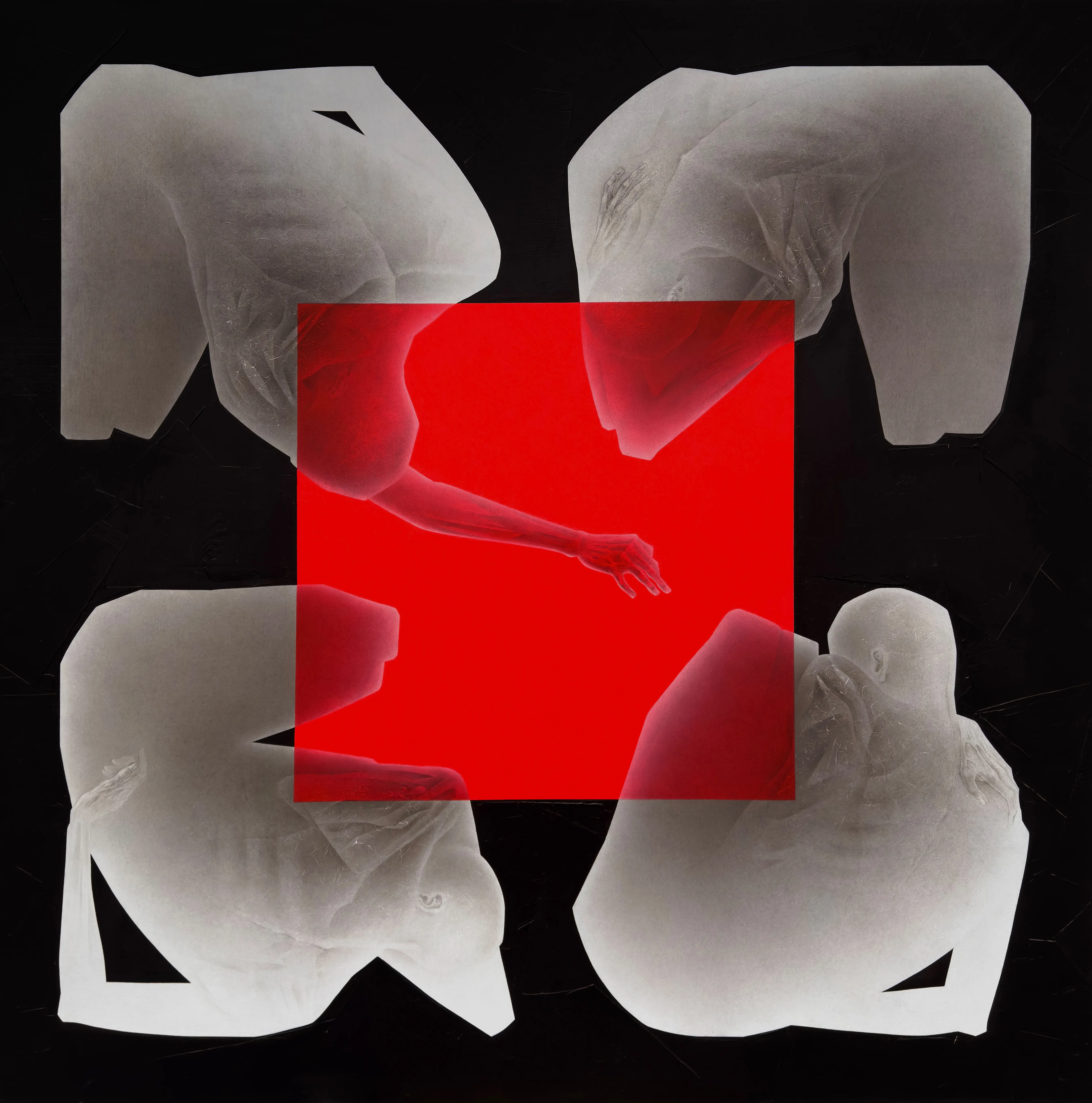 Зображення "БРАТСЬКА МОГИЛА" від ДЕНИС ТИМЧИШИН, розмір: 190x190 см, матеріали: полотно, акрил, медіум: РОБОТИ, місто: Львів, серія: ОСТАННІЙ СНІГ